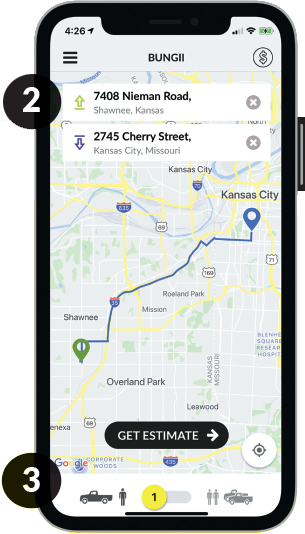 Bungii Screenshot Delivery Address