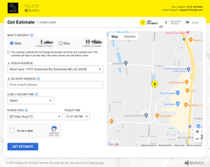 Bungii Screenshot Delivery Address